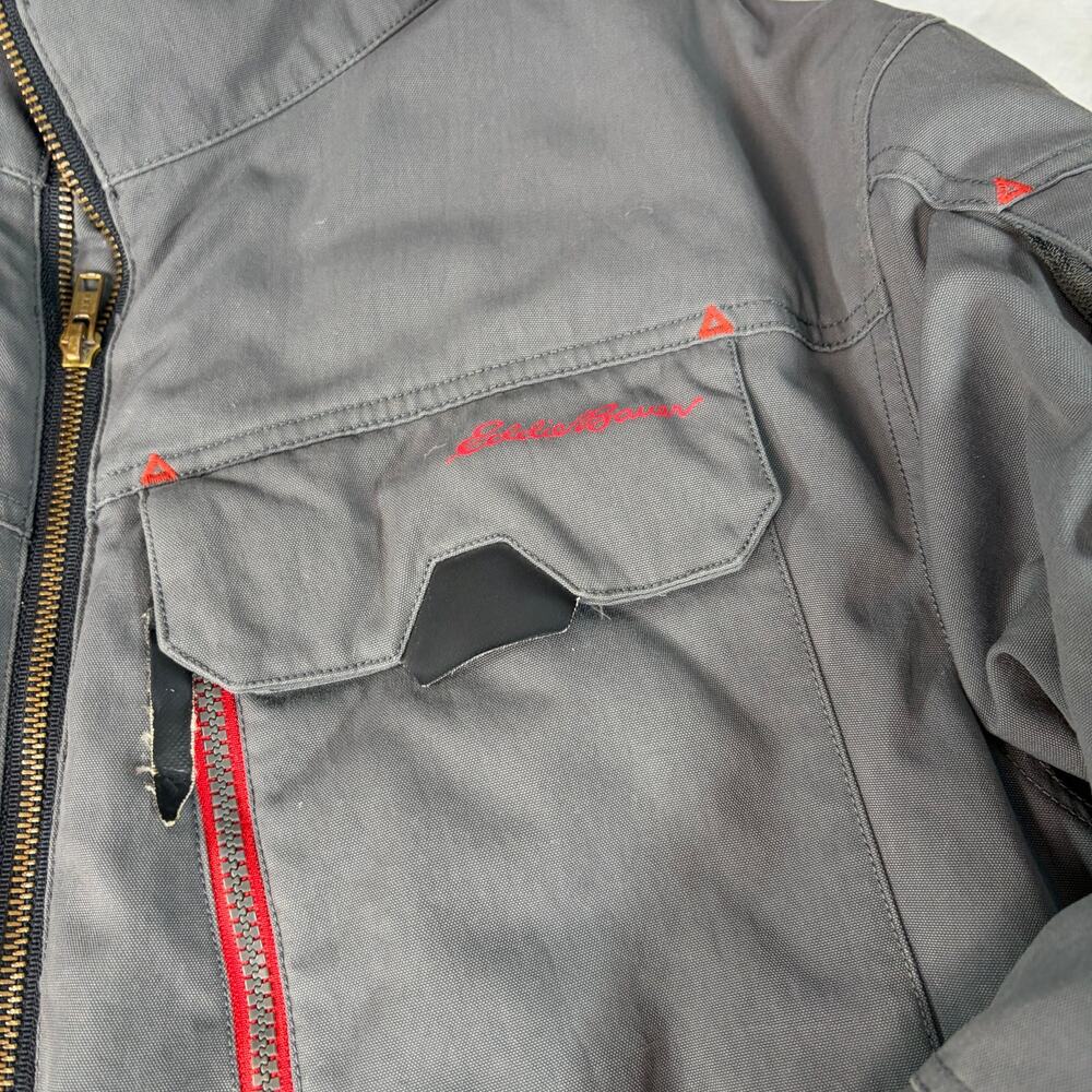 VTG Eddie Bauer Mens gray work barn jacket, goose down stuffing. Size L. canvas - Picture 3 of 9
